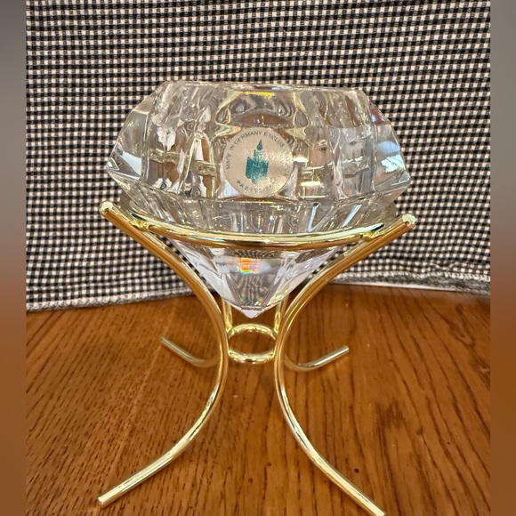 Party-lite Vintage 24% crystal diamond shape candle holder - Picture 1 of 7